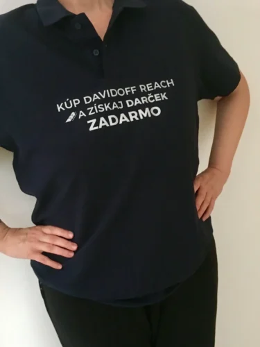 Čierne tričko Davidoff s potlačou loga