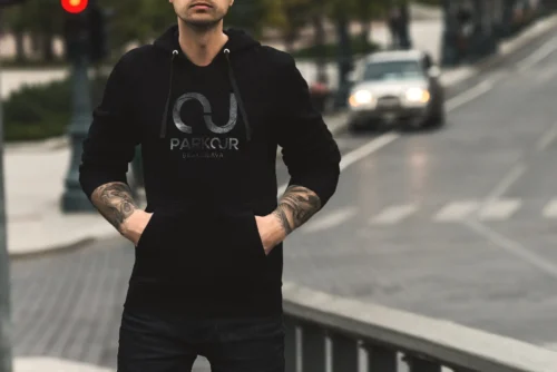 Sivá firemná mikina s odolnou sieťotlačou loga pre zamestnancov